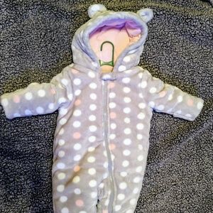 Wonder Nation Baby Girl Fuzzy Snow Suit 3-6 Mo NEW